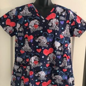 Disney Eeyore Scrub Top Size Medium